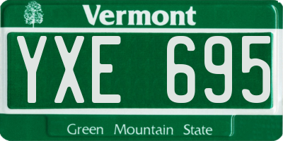 VT license plate YXE695