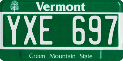 VT license plate YXE697