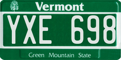 VT license plate YXE698