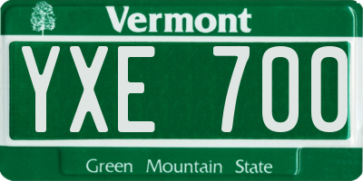 VT license plate YXE700