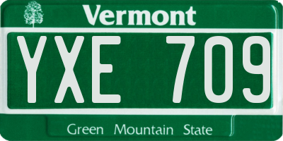 VT license plate YXE709