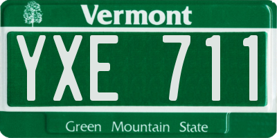 VT license plate YXE711
