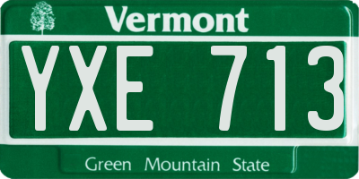 VT license plate YXE713
