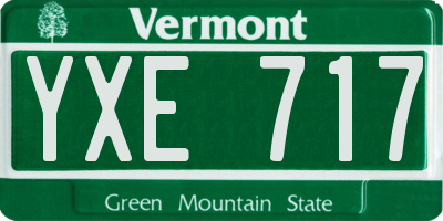VT license plate YXE717