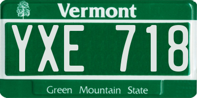 VT license plate YXE718