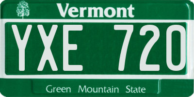 VT license plate YXE720