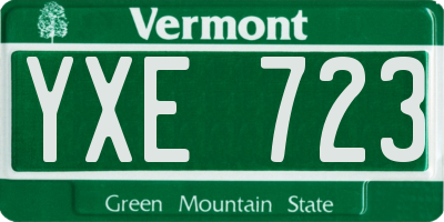 VT license plate YXE723