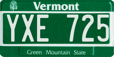 VT license plate YXE725