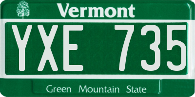 VT license plate YXE735