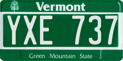 VT license plate YXE737