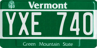 VT license plate YXE740