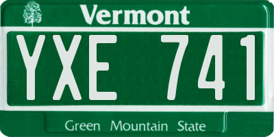 VT license plate YXE741