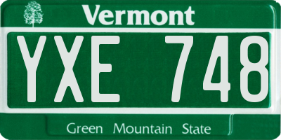 VT license plate YXE748
