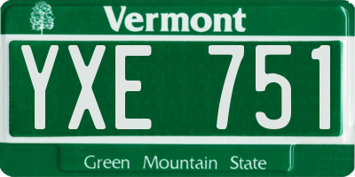 VT license plate YXE751
