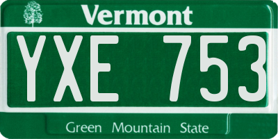 VT license plate YXE753