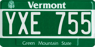 VT license plate YXE755