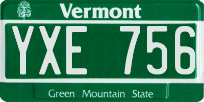 VT license plate YXE756