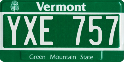 VT license plate YXE757
