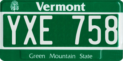 VT license plate YXE758