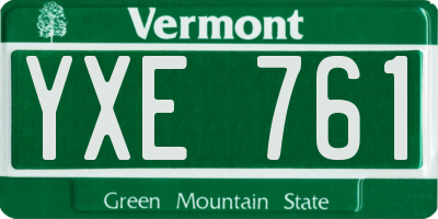 VT license plate YXE761