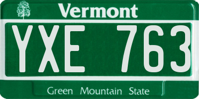 VT license plate YXE763