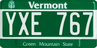 VT license plate YXE767
