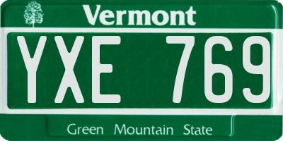 VT license plate YXE769