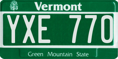 VT license plate YXE770