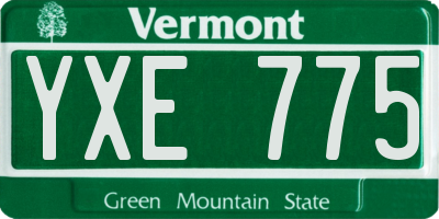 VT license plate YXE775