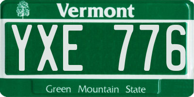 VT license plate YXE776