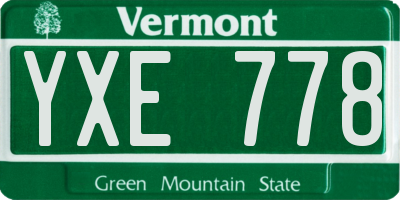 VT license plate YXE778