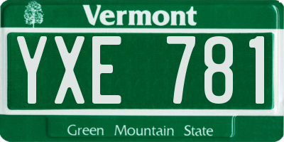 VT license plate YXE781