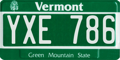 VT license plate YXE786