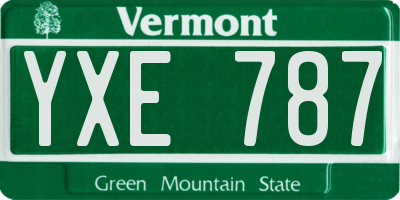 VT license plate YXE787