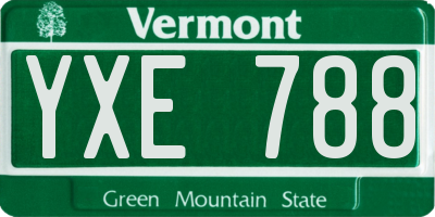 VT license plate YXE788