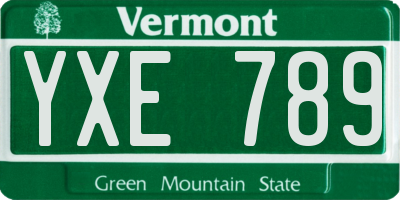 VT license plate YXE789