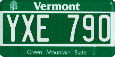 VT license plate YXE790