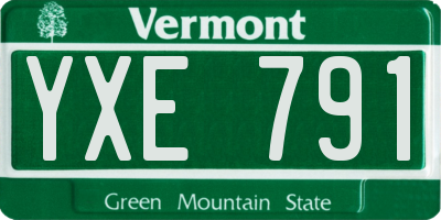 VT license plate YXE791