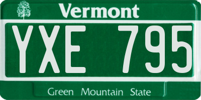 VT license plate YXE795