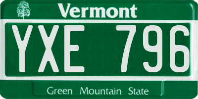 VT license plate YXE796