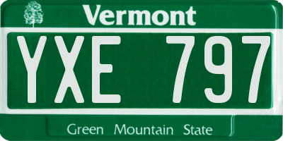 VT license plate YXE797