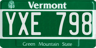 VT license plate YXE798