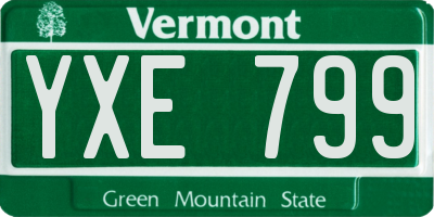 VT license plate YXE799