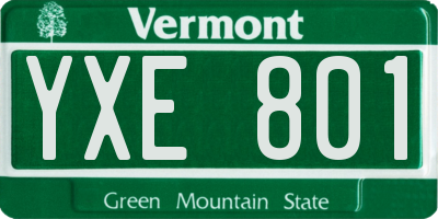 VT license plate YXE801