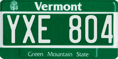 VT license plate YXE804