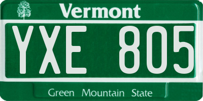 VT license plate YXE805
