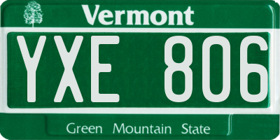 VT license plate YXE806