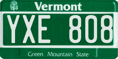 VT license plate YXE808