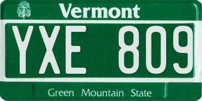 VT license plate YXE809