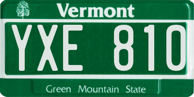 VT license plate YXE810